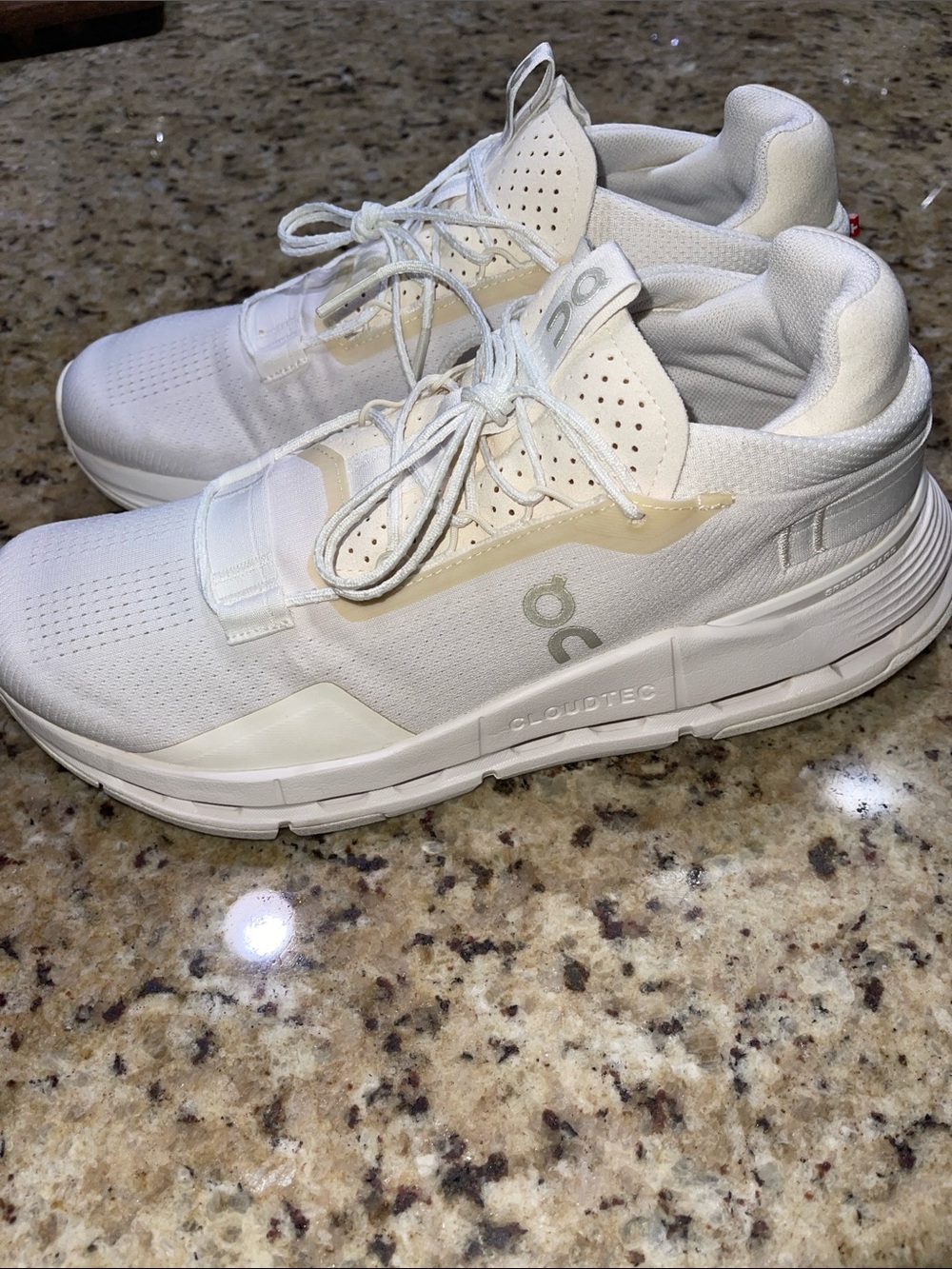 On Cloudnova 2 Lightweight White Sneakers with Cream Accents - Picture 3 of 11